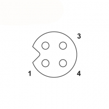 Panel Mount Connector - M5 3pins female straight front panel mount connector, unshielded, solder